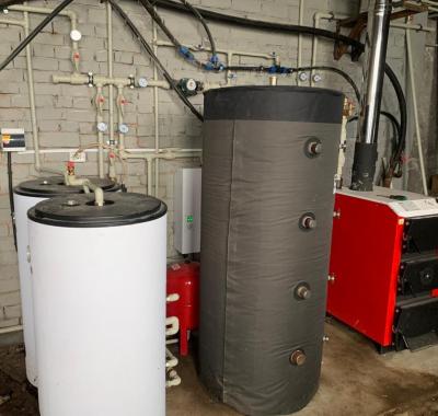 Монтаж котла с бойлером и ТА